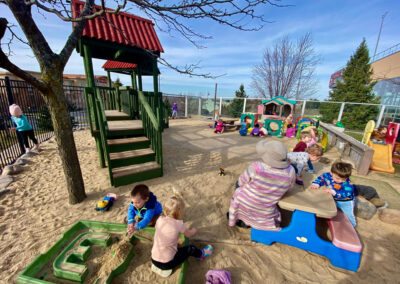 A picture of one of the Kids Junction playgrounds with a bright blue sky above.