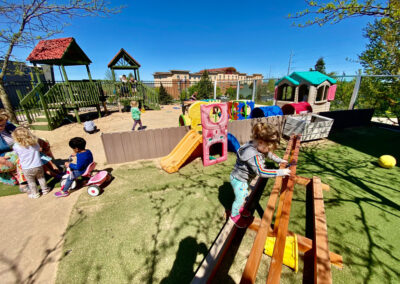 A picture of one of the Kids Junction playgrounds with a bright blue sky above.